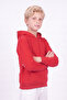 Boy's Basic Plain Hooded Sweatshirt with Kangaroo Pocket - 3