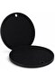 Waterproof round rubber placemats, heat-resistant and easy to wipe clean, made of PU material, suitable for home hotel use (medium - black). - 2