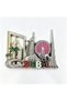 R587 City landmark metal relief refrigerator stickers gold and silver bronze multicolor Burj Khalifa Hotel tourist souvenir magnetic decoration 1 - 8