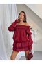 HOLLA Mini Elbise 3180 - Bordo - 4