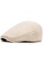 Men's flat top sun hat gray/white L 56-58cm cotton breathable.