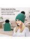 Women's loose warm knit pom-pom hat dark gray satin lined 60.9cm. - 2