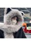 Women's winter hat, warm, soft, and thick, with fox ears, one-piece cold protection, protects the makes face look narrower. - 3