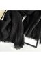 Women's cotton-linen scarf off-white 185x90cm tassel vintage. - 2
