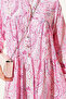 Shawl Pattern Long Button Detailed Dress - 3