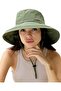 Bucket hat wide brim cotton breathable veg pattern sun protection.