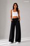 Women's Washed Natural Linen High Waist Oversize Cut Trousers 100% Linen - 3