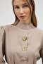 Button Detailed Cupra Dress - Beige - 4