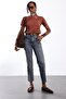 Brown Crew Neck Slim Cotton T-Shirt - 3