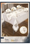 Lisa Linen Dining Set Table Set for 12 People 26 Pieces 160 × 260 cm Runner Set Cream - 2