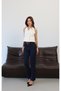 Women's Ri̇nse High Waist Straight Leg Cut-Out Detailed Belted Jean Trousers - 3