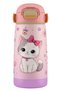 420 ml Pink Cute Cat Printed Stainless Steel Thermos / Water Bottle for Girls - 60023