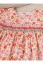 Girls Floral Print Smocked A-Line Dress - 3