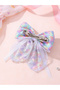 Girls Multi-Color Sequin Bow Hair Clip - 3