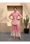 Pink Floral Print Tunic and Trousers Co-Ord Set By Imana - 5
