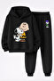 Snoopy Printed 3-Yarn Quality Soft Texture Sweatshirt and Sweatpants Children's Winter Top-Bottom Set