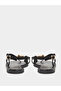 Black Starfish Embellished Flat Sandals - 4