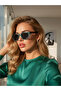 نظارات شمسية مربعة شفافة باللون الأزرق