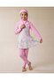 Girls Green Tropical Modest Swim 3 Piece Set