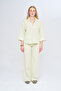Women's Comfortable Cut Blouse with Collar and Sleeves - 3