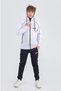 Boy's Scuba Atheletic Raglan Sleeve Hooded Diving Fabric Tracksuit Set Esf7028