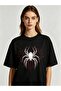 Men's Pattern Printed Short Sleeve T-Shirt For Summer, Red And Black Men, Spider Graphic Tee - 3