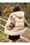 Women's Beige Hooded Regular Puffer Vest - 6