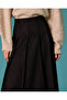 Suede Look Pleated Flared Midi Skirt - 2