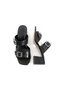 Ba04610 Women's Black Two Classic Buckle Daily 6 cm Heeled Slippers - 5