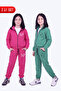 Girl's 2-Piece Printed Stand Collar Double Pocket Zippered Tracksuit Set