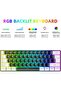 لوحة مفاتيح ألعاب ميكانيكية بنسبة 60%، لوحة مفاتيح سلكية بإضاءة خلفية RGB، 61 مفتاحًا مقاومًا للغبار - 3