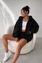 Women's Cardigan Hooded Balloon Sleeve Zippered Hooded Jacket 3 Yarn Long Sleeve Hooded Cardigan Full Zipper with Pockets 100% Cotton Winter Cardigan - 4