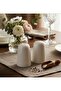 Por Land Porcelain White 2-Piece Salt and Pepper Shaker Set 7 cm |   Stylish and Elegant Spice Rack Set |   Tableware Presentation Accessory - 2