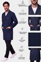 16/12 Gabardine Fabric Men's Shirt Collar Long Length Gray, Navy Blue Doctor and Teacher Apron - 6