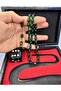 Abdullah Daş Fully Patinated Signed Dice with Object and Box, Amber Prayer Beads