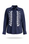 Navy Blue Embroidered Detailed Shirt 34975