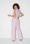 Women's Padded Belt Detailed Pocketed Vest with Elastic Waist Modal Pink Set - 5