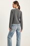 Women's Pearl Bow Accessory Knitwear Anthracite Cardigan - 6