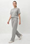 Women's Comfortable Flexible Modal Gray Melange Top and Bottom Set - 3