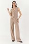 Women's High Waist Trousers and Vest Mink Bottom-Top Set - 4