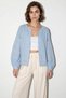 Women's Embroidery Detailed Summer Muslin Baby Blue White Jacket