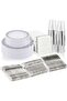 Silver Plastic Tableware - Silver Plastic Plates, silver Plastic dinnerware silver Cups, silver Cutlery, and Silver Napkins for 25 People - Ideal for home and events 175 Pcs