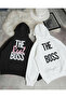 Lover Couple Combination Printed 2-Piece Cotton 3 Thread K Hooded O Oversized Sweatshirt