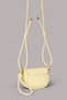Yellow Covered Micro Women's Shoulder and Crossbody Bag – Adjustable Drawstring Strap, Gold Metal Detail - 2