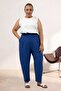 69021 Plus Size Nora Shalwar Trousers with Elastic Waist - Indigo