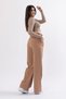 Women's Summer Wide-Legged Atlas Fabric Trousers with Pockets, Belt and Chain Detail 30024 - 3