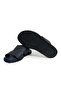Dark Blue Color Laceless Genuine Leather Men's Slippers - 3