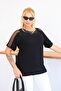 Large Size Blouse with Lace Collar Detail - 4