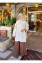 Oversize Modal Fabric Hijab Tunic with Slit Detail - 2