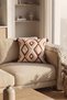 Bohemian Ethnic Geometric Patterned Embossed Punch Embroidered Tassel Cushion Cover 42X42 cm - 5